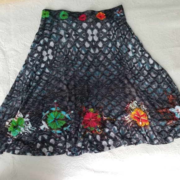 Desigual Cirque du Soleil Skirt, Artsy Pattern Mermaid Wearable Art, Size Small - Picture 1 of 12